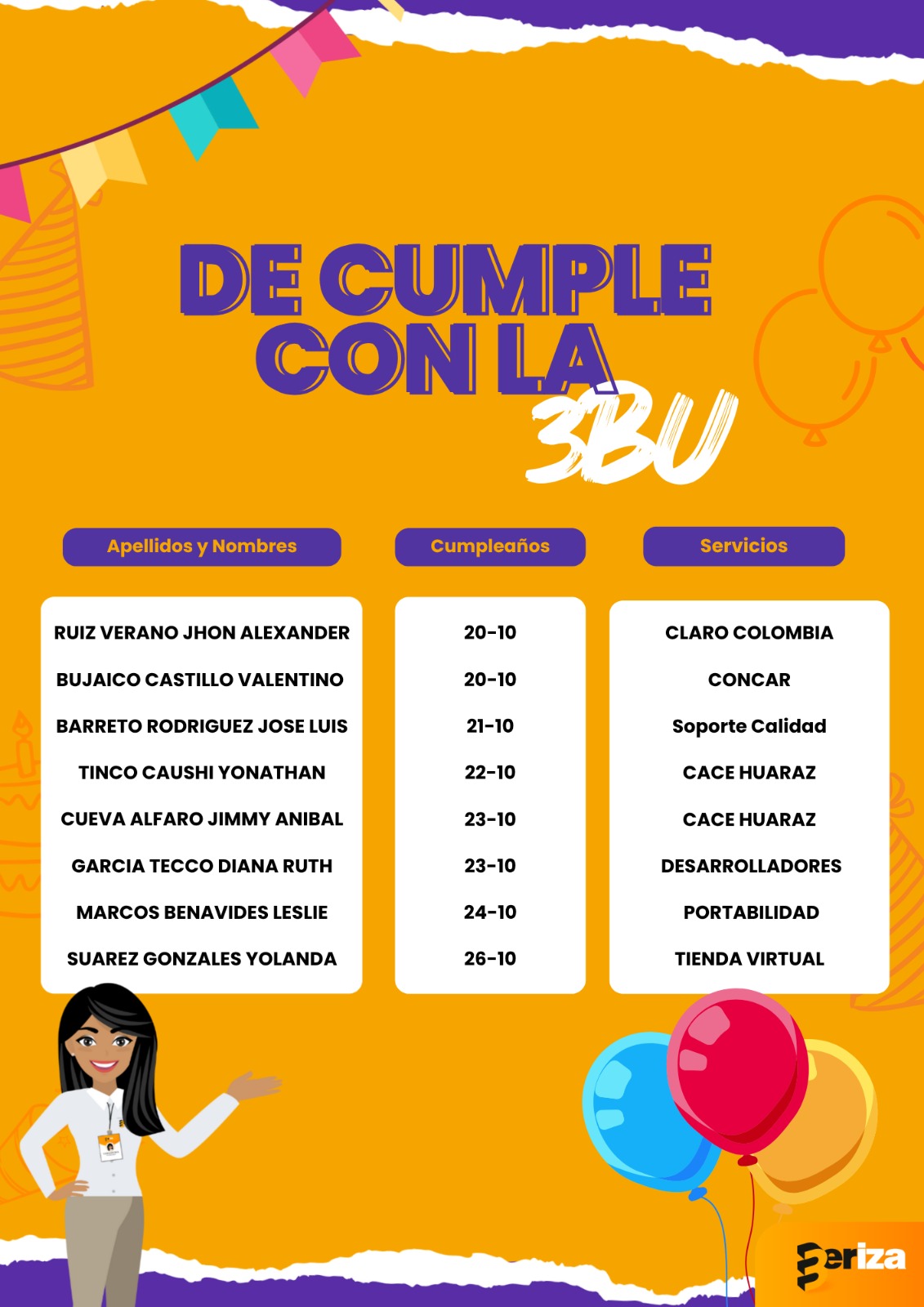 ¡Feliz día compañer@s! 🥳🎊🎉